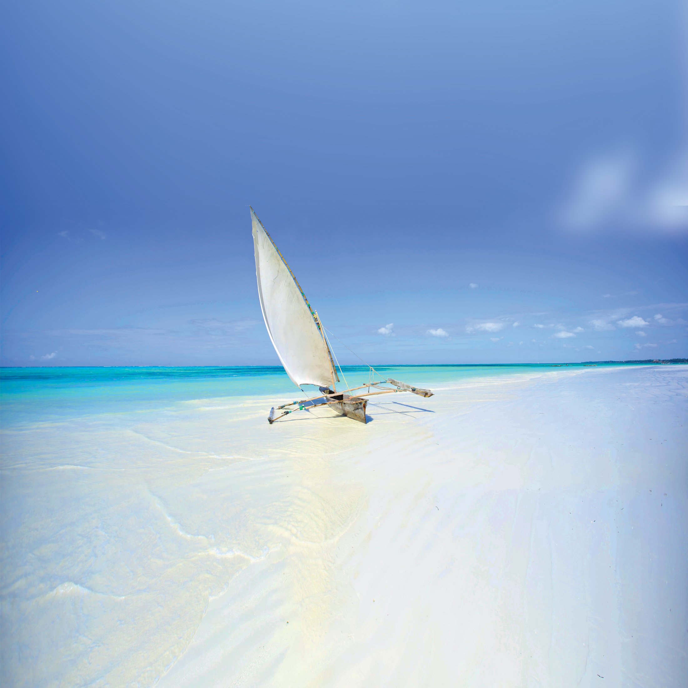 Traditional dhow sailing on the turquoise Indian Ocean